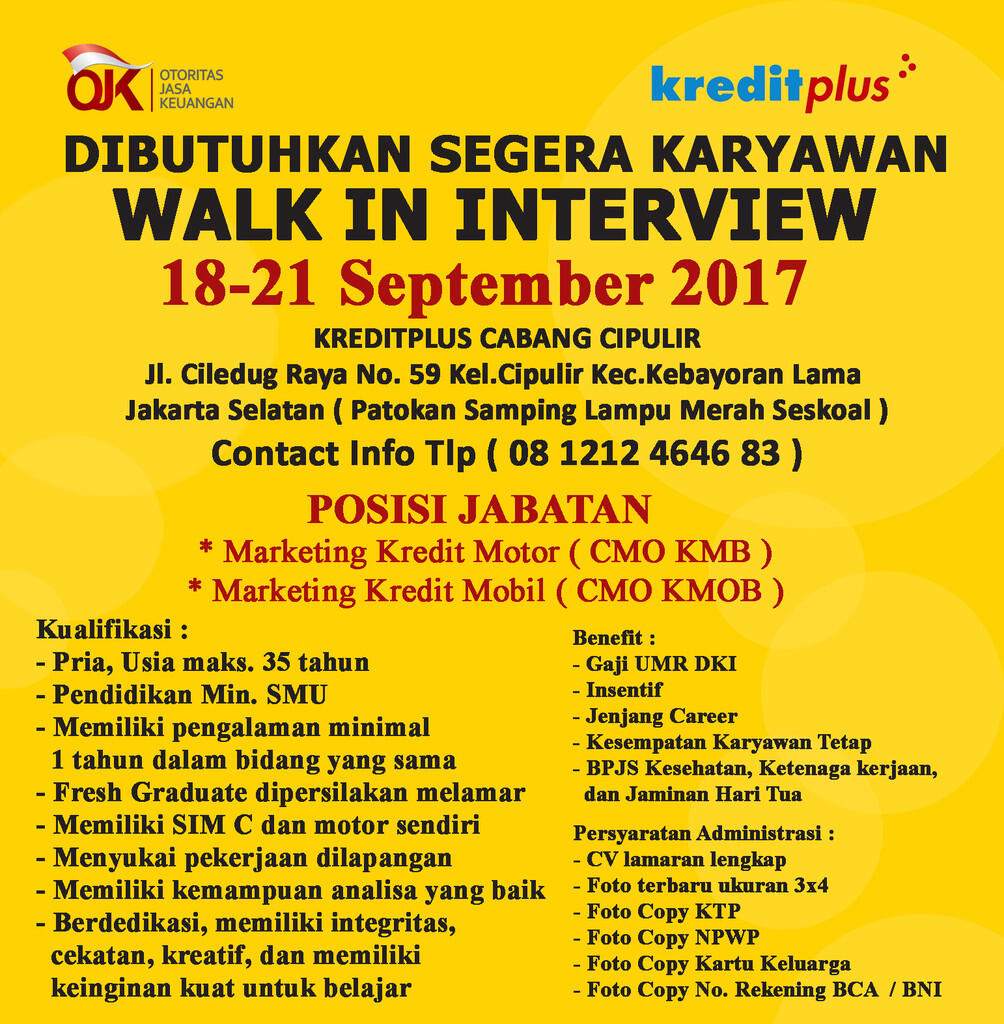 LOKER KREDITPLUS CAB.CIPULIR