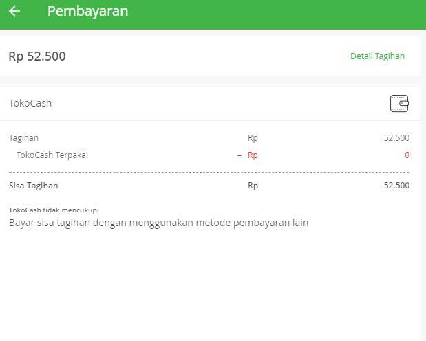 Tokocash tidak bisa digunakan