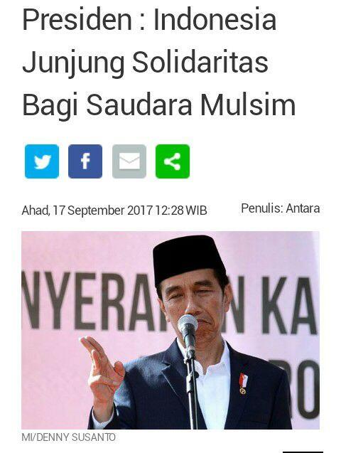 Presiden : Indonesia Junjung Solidaritas Bagi Saudara Muslim