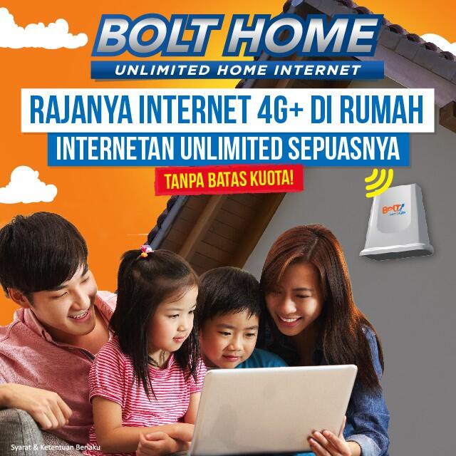 Bolt home internet wifi tanpa batas kuota & fup