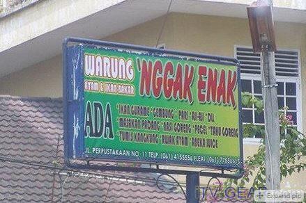 Nama rumah makan kocak ini bikin nafsu ketawamu meledak-ledak