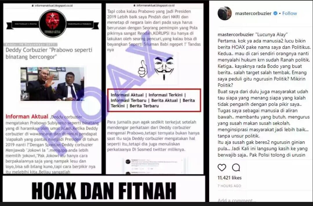 Sebut Prabowo Binatang Bercongor, Begini Pernyataan Deddy Corbuzier