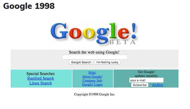 Keren Gan!!! Perubahan Tampilan Google Selama 20 Tahun