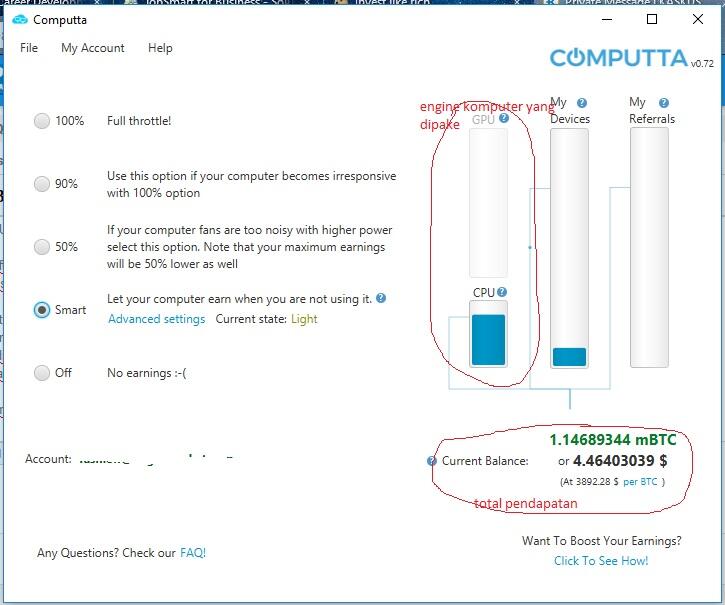 Computta, cara menambang bitcoin dengan mempergunakan Computer,