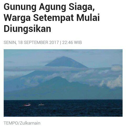 Gunung Agung Siaga, Warga Setempat Mulai Diungsikan