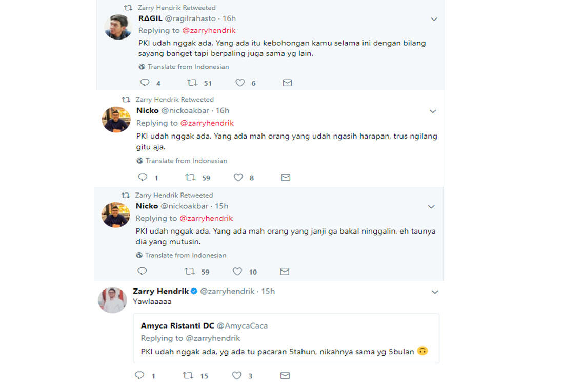 PKI Udah Nggak Ada Yang Ada Tweet Tweet Kocak Zarry Hendrik KASKUS