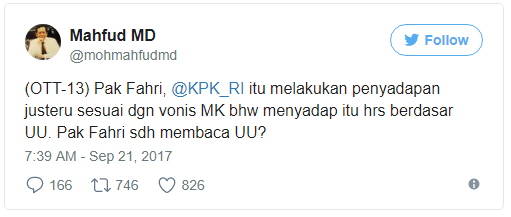 Mahfud MD Heran Kok Fahri Hamzah Baperan  KASKUS