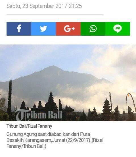 Aktivitas Vulkanik Gunung Agung Terpantau Tinggi, Rentetan Gempa Kerap Terjadi