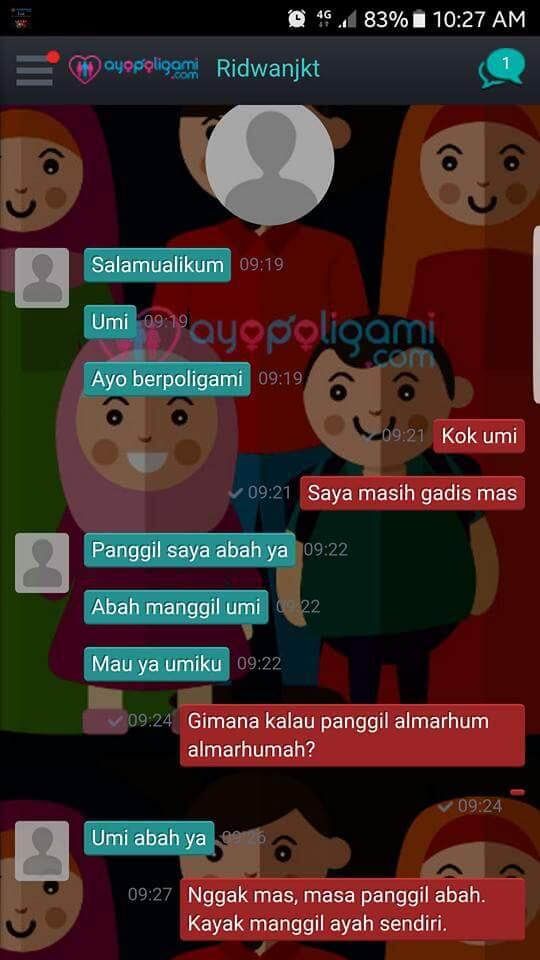 ScreenShot Percakapan di Aplikasi Ayo Poligami Yang Super Hot