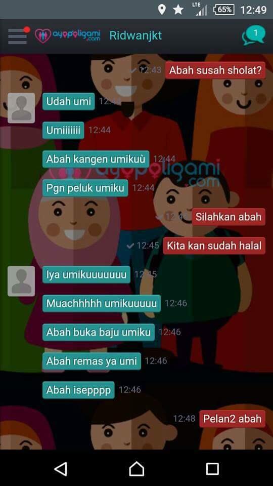 ScreenShot Percakapan di Aplikasi Ayo Poligami Yang Super Hot