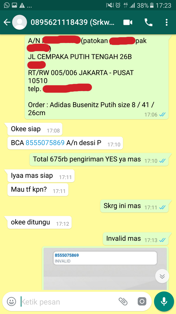 HATI - HATI PENIPUAN INSTAGRAM DENGAN AKUN @srkwy_shop no HP 0895621118439 