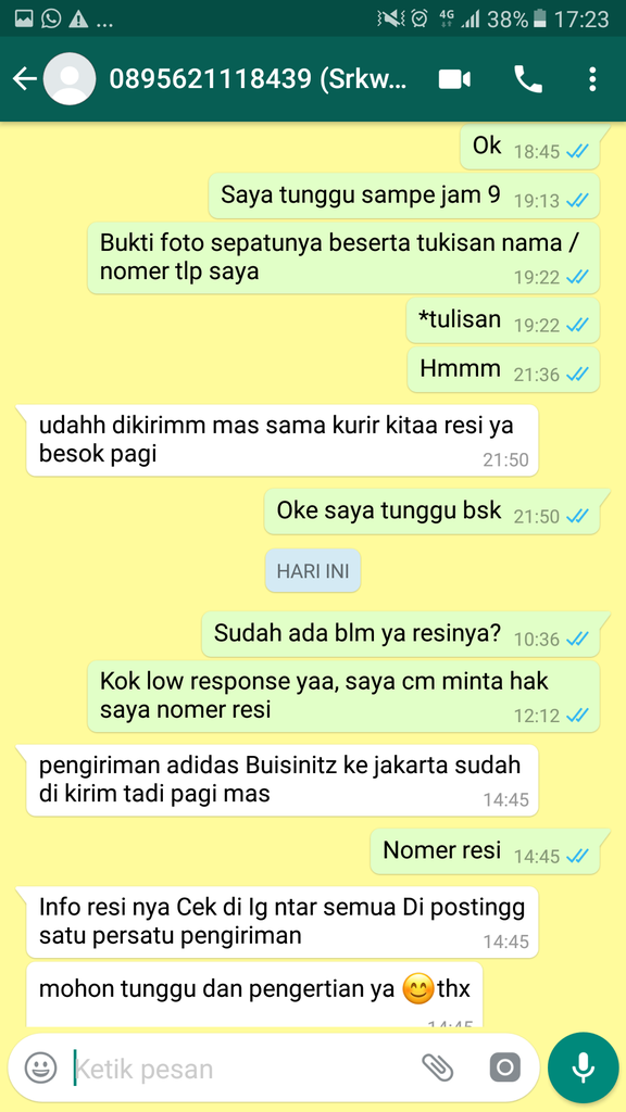 HATI - HATI PENIPUAN INSTAGRAM DENGAN AKUN @srkwy_shop no HP 0895621118439 