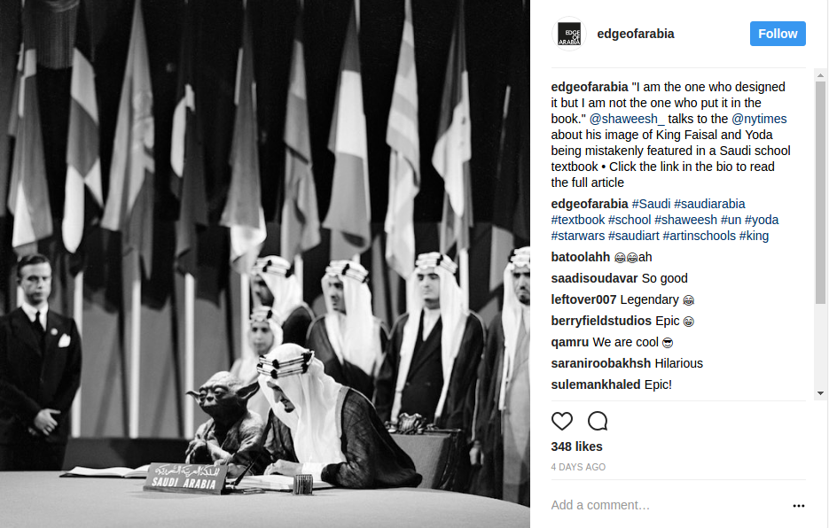 Arab Saudi Tanpa Sengaja Naruh Foto Raja Faisal dan Master Yoda di Buku Sekolah