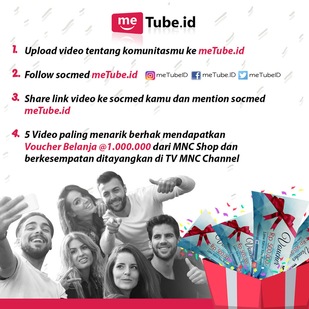 Ikutan Giveaway meTube.id berhadiah voucher belanja total Jutaan rupiah!