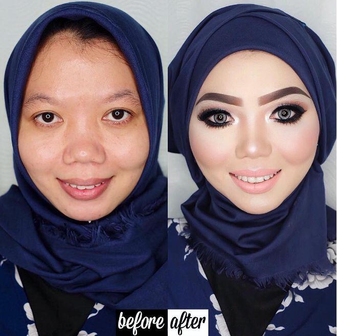 10 Transformasi wajah wanita sebelum dan sesudah pakai makeup, wow!