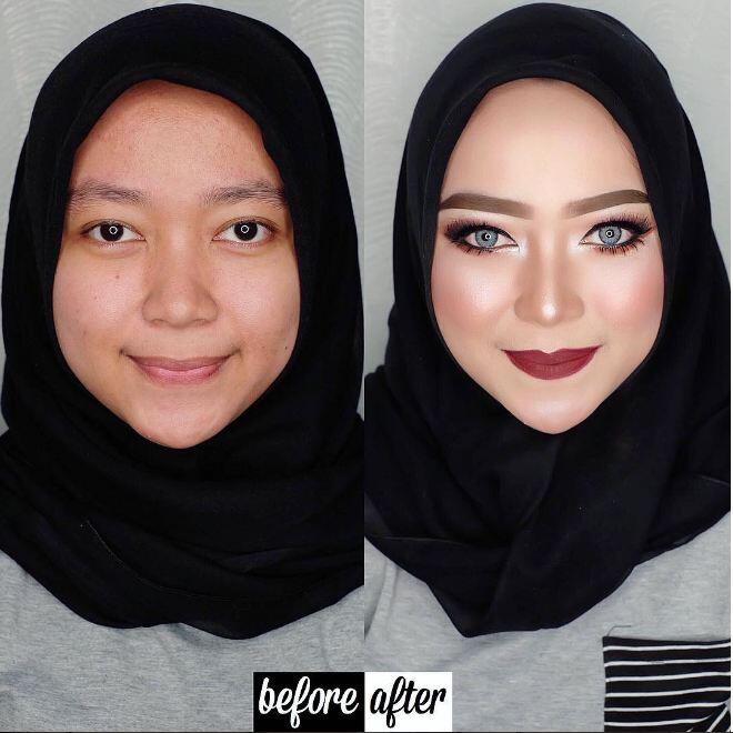 10 Transformasi wajah wanita sebelum dan sesudah pakai makeup, wow!