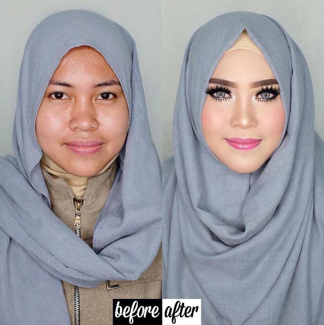 10 Transformasi wajah wanita sebelum dan sesudah pakai makeup, wow!