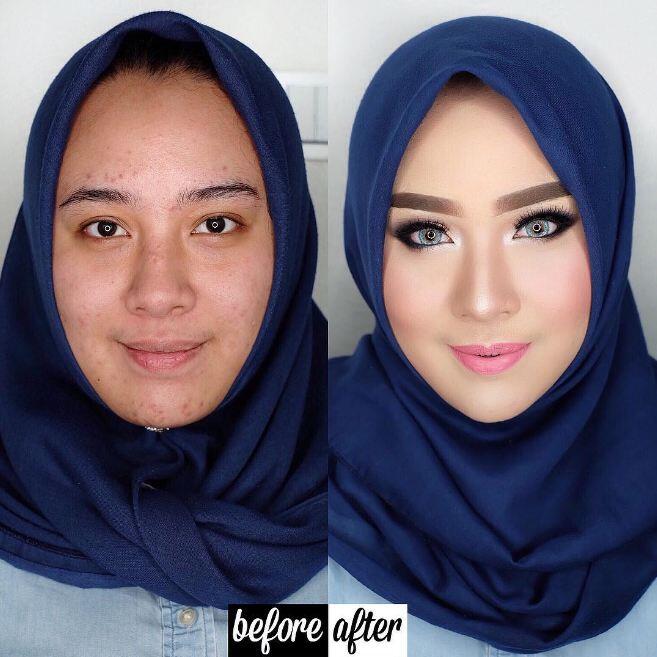 10 Transformasi wajah wanita sebelum dan sesudah pakai makeup, wow!