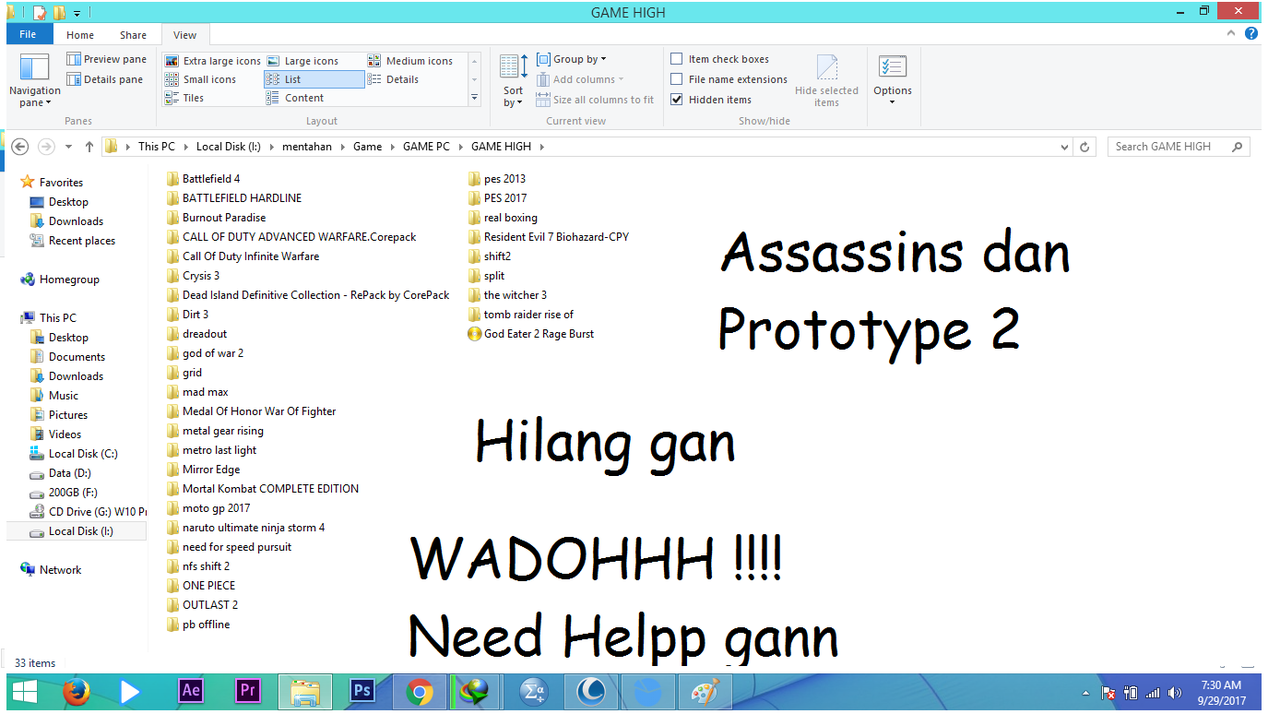 Need Help Folder tersembunyi tapi kemakan size nya &#91;SOLUSI