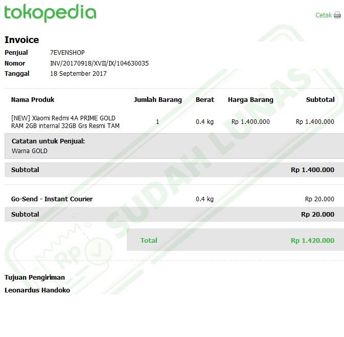 &#91;Tokopedia&#93; Go-Send Bawa Lari Barang - Refund Dana Sulit