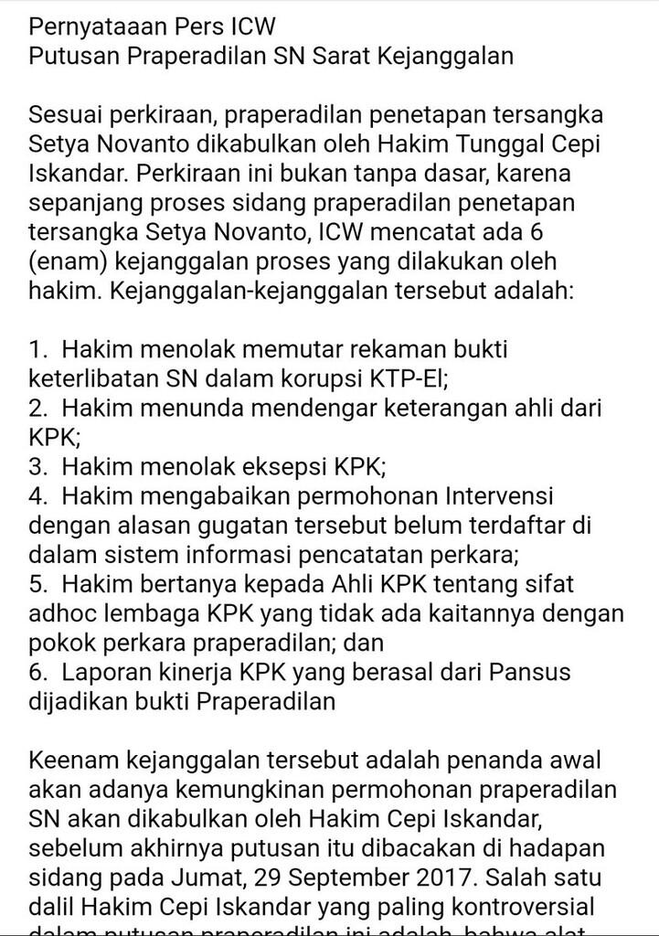 Nyanyian Nazarudin Kembali tepat, Setya Novanto Kebal Hukum