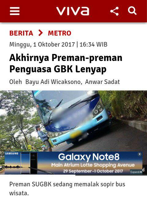 Akhirnya Preman-preman Penguasa GBK Lenyap