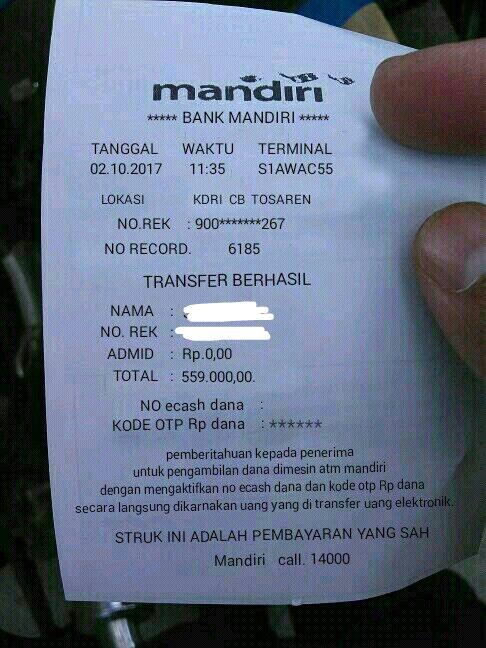Saya Ketip dg Penupian menggunakan OTP Bank