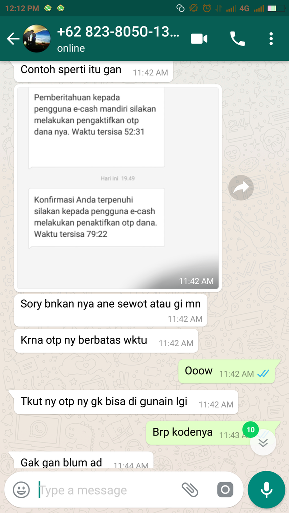 Saya Ketip dg Penupian menggunakan OTP Bank