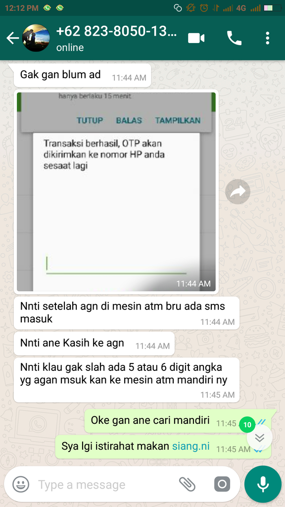 Saya Ketip dg Penupian menggunakan OTP Bank