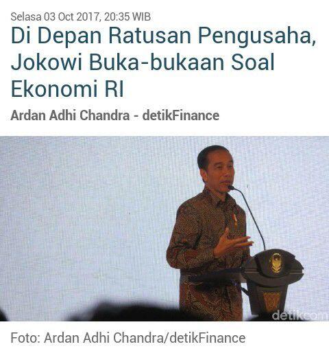 Di Depan Ratusan Pengusaha, Jokowi Buka-bukaan Soal Ekonomi RI