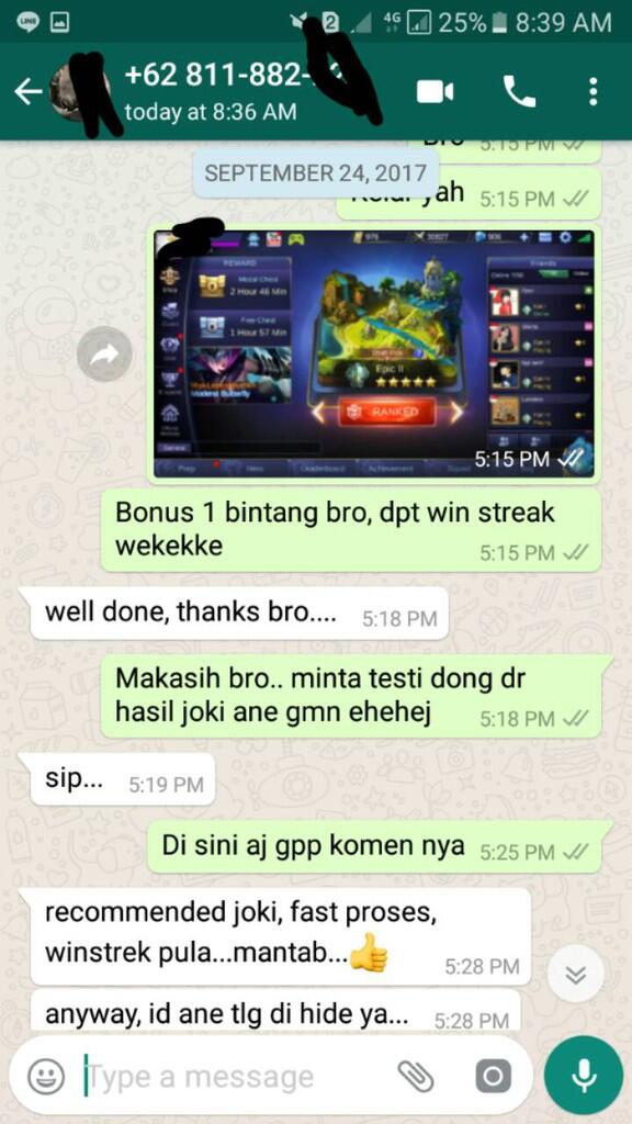 Jasa Joki Rank Murah Mobile Legend (Lapak Lama Kepencet Closed)