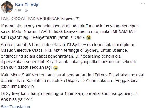 &#91;VIRAL&#93; Status FB Tentang Prosedur Pindah Sekolah ke RI yang Nyusahin Ortu