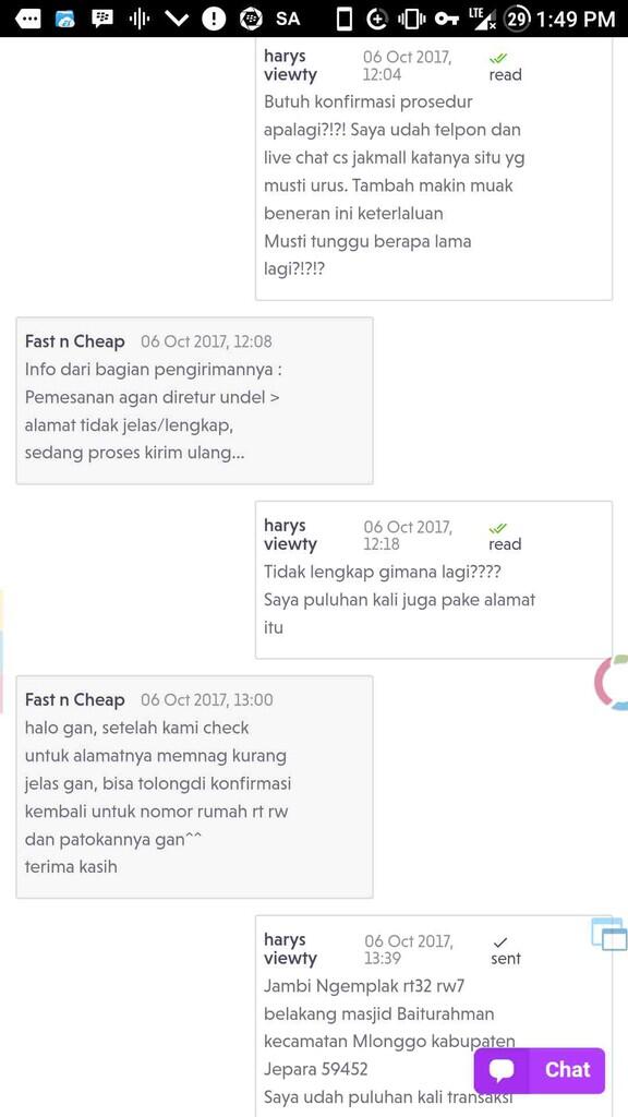 jakmall dan atau jne yg bermasalah