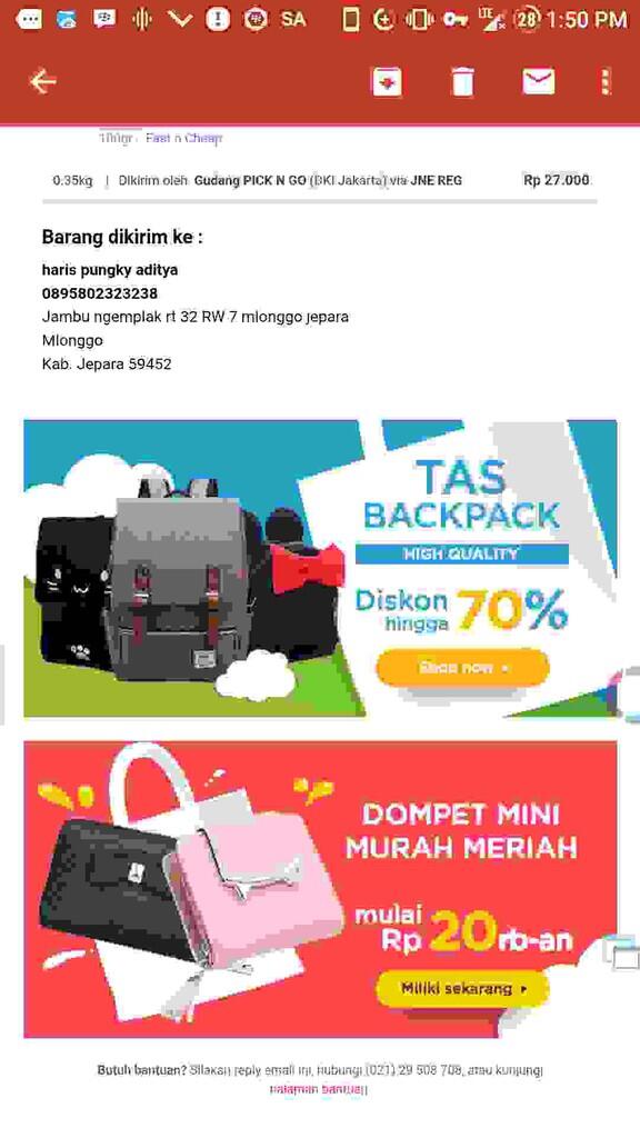 jakmall dan atau jne yg bermasalah