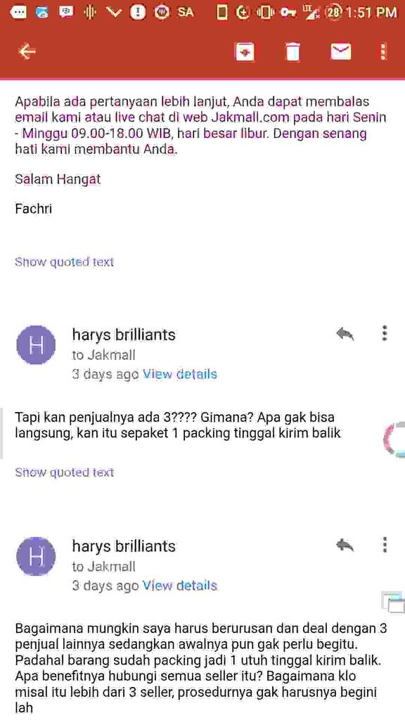 jakmall dan atau jne yg bermasalah