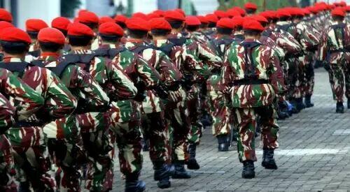 Ini Arti Warna dan Posisi Miring Kanan-Kiri di Baret TNI