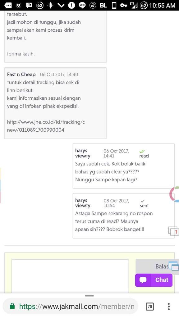 jakmall dan atau jne yg bermasalah