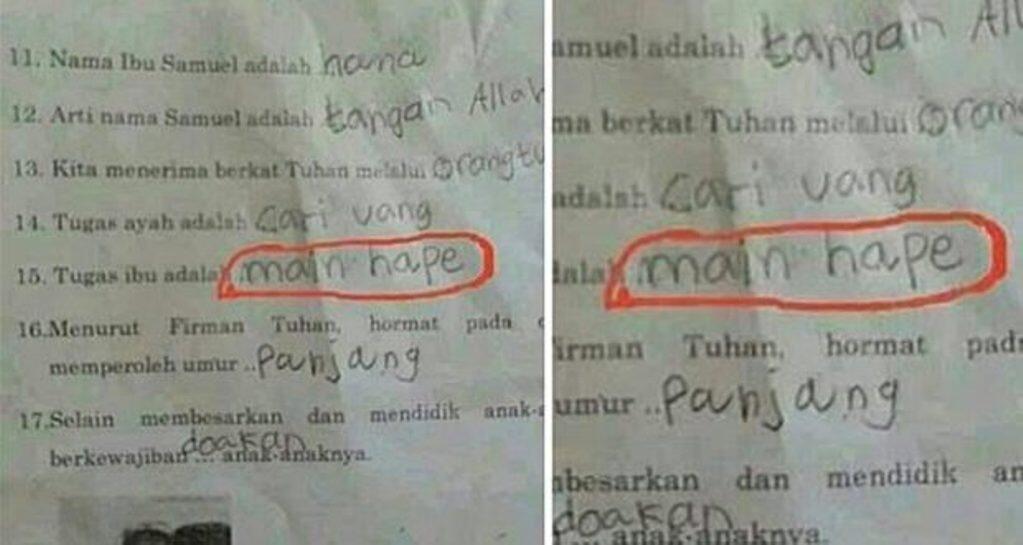 Inilah jawaban 'Kids Zaman Now' saat mengerjakan soal ujian