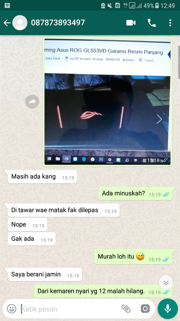 Pengalaman Beli asus ROG.