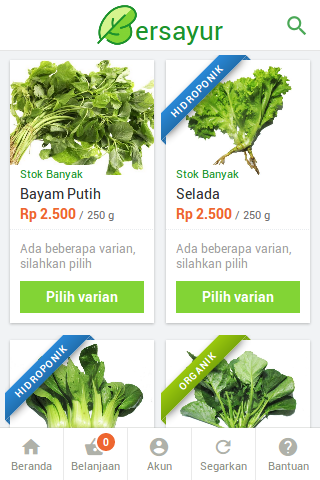 Belanjo Sayuran Online di Kota Jambi pake Aplikasi Android Bersayur