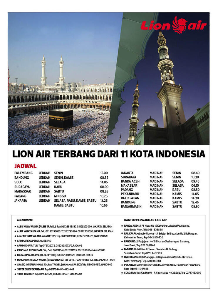 Demi Memudahkan Masyarakat Indonesia Umrah, Lion Air Group Buka 11 Rute Penerbangan