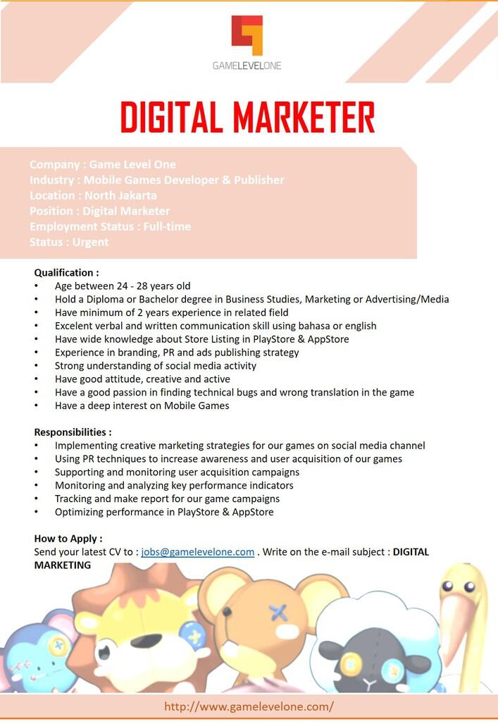 DIGITAL MARKETER NEEDED FOR GAME DEV &amp; PUBLISHER COMPANY