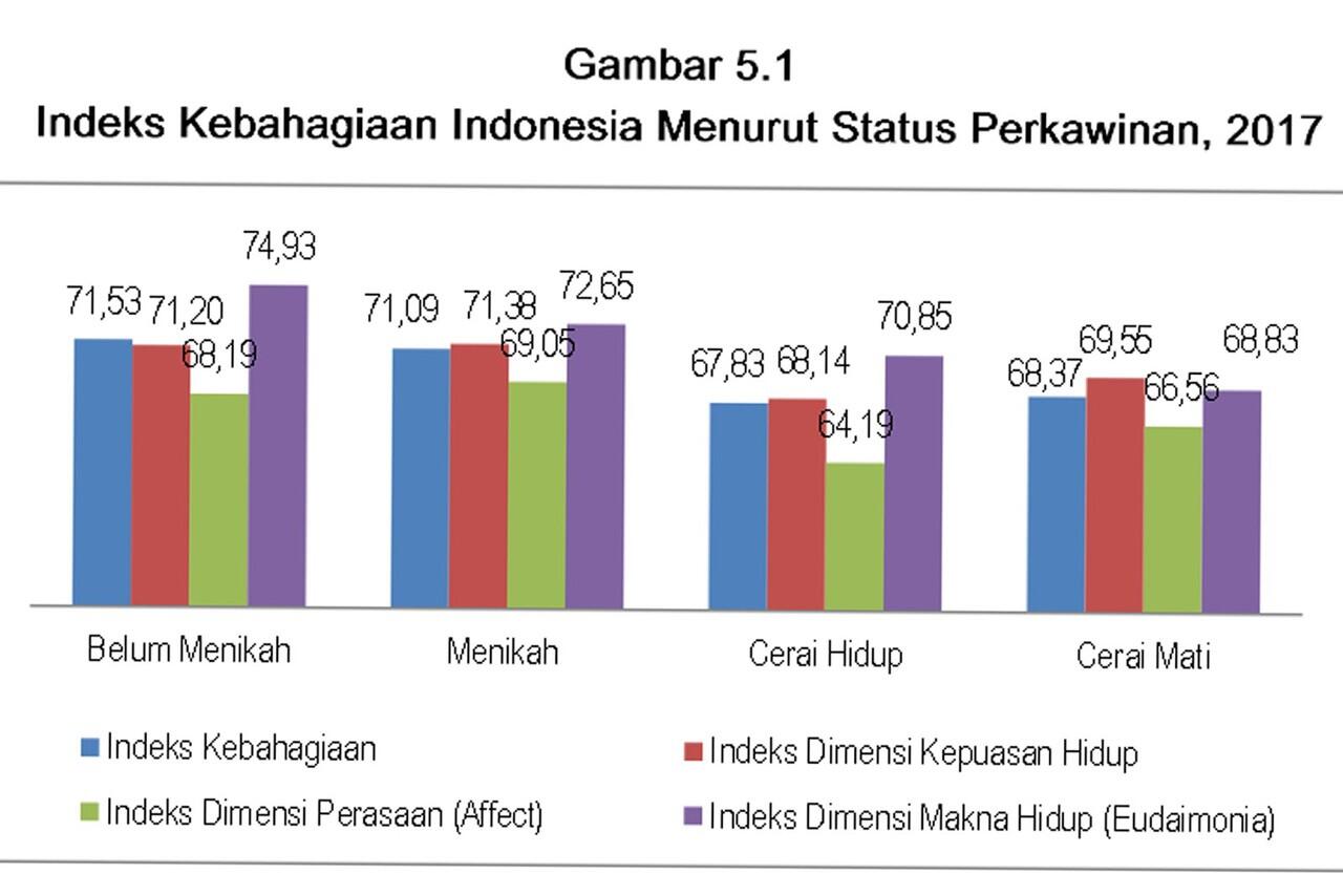 Laki Laki Lebih Bahagia, Lajang Juga Bahagia ( Indeks Kebahagiaan Indonesia)