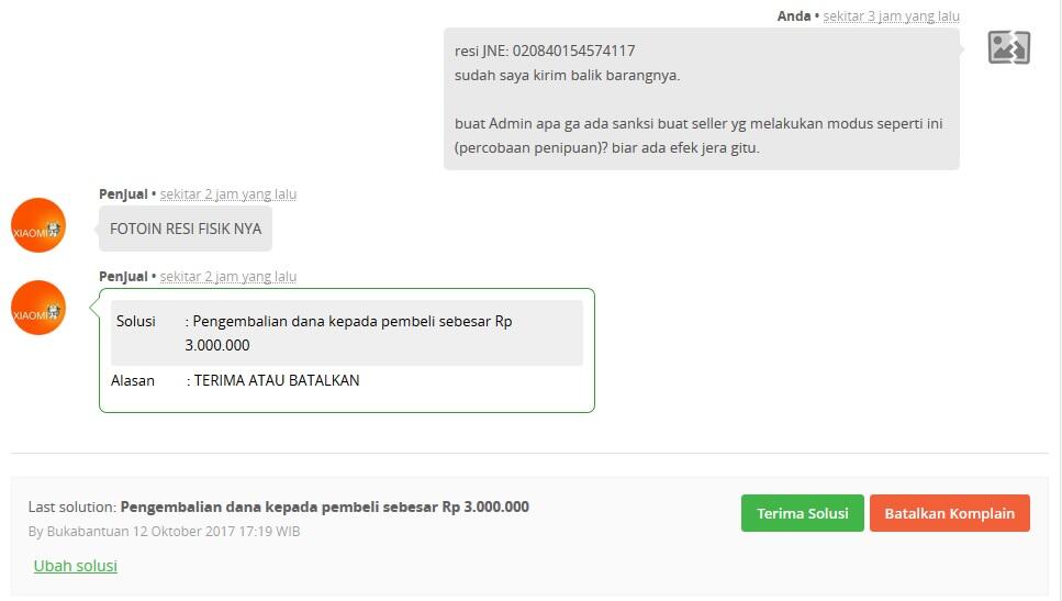 &#91;SHARE&#93; Tokopedia Melindungi Seller Yang Jelas2 Mencoba Melakukan Penipuan