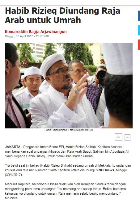 Eggi Sudjana: Saya Tahu Rizieq Keturunan Nabi Dari Internet