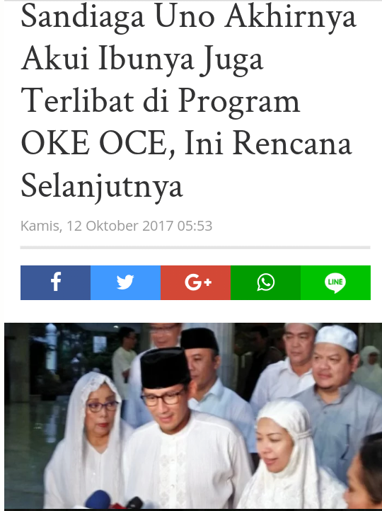 Sandiaga Uno Akhirnya Akui Ibunya Juga Terlibat di Program OKE OCE, Ini Rencana Selan