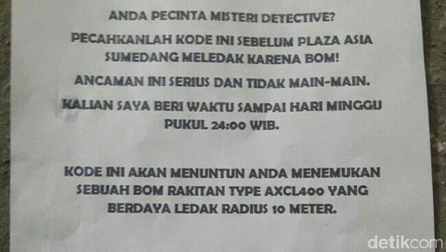  Kode Misterius ala 'Detective Conan' di Surat Teror Bom Sumedang DETIKNEWS | Minggu