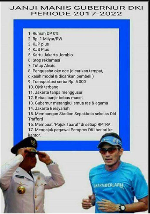 Menunggu Realisasi Janji Anies-Sandiaga untuk DKI Jakarta