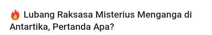 Lubang Raksasa Misterius Menganga di Antartika, Pertanda Apa?