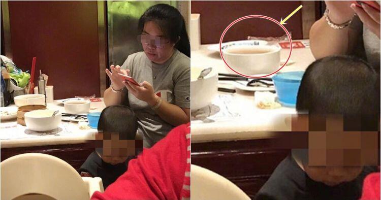 Sibuk main HP, emak2 ini suruh anaknya pipis di mangkuk restoran ( gokilz ! )